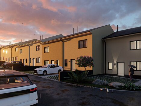 Prodej bytu 2+1 61 m² v novostavbě řadového domu v Kaplici