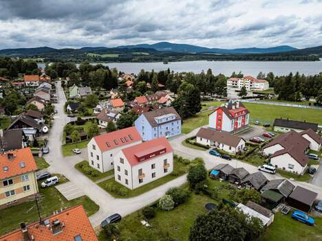 Pronájem bytu 1+kk v novostavbě, celkem 35,59 m² s balkonem – Černá v Pošumaví